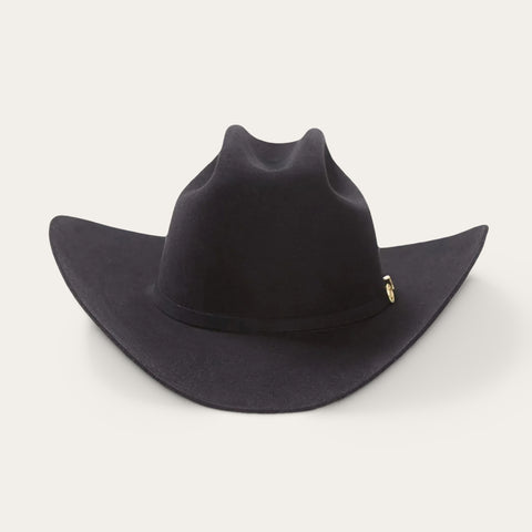 Stetson El Presidente 100X black cowboy hat front view